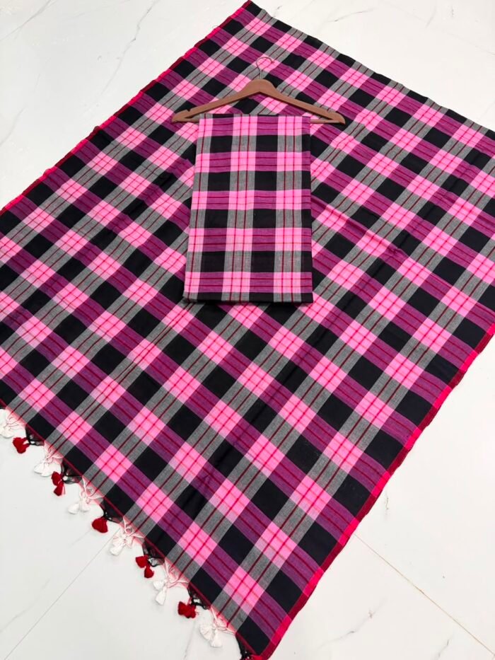 Pure Cotton Unstitched Suite with Classic Tartan Checked Pattern