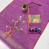 Pure Muslin Paithani Top & Dupatta Set with Woven Tree motif & Zari Border